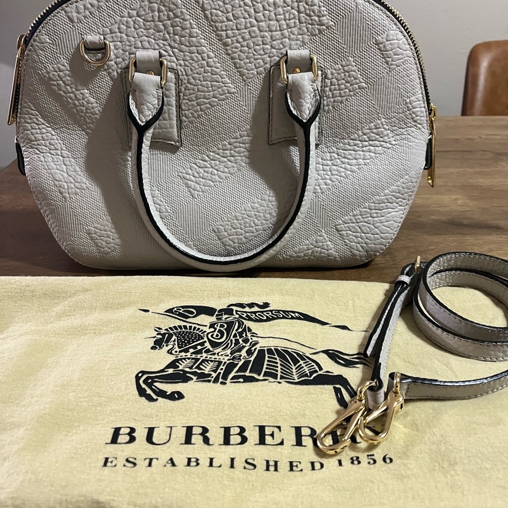 Burberry Orchard Bag Check Embossed Leather Small - Picture 2 of 8